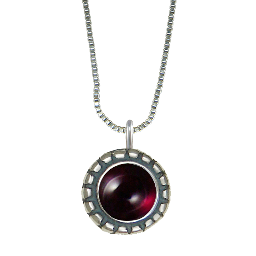 Sterling Silver Little Garnet Pendant Necklace